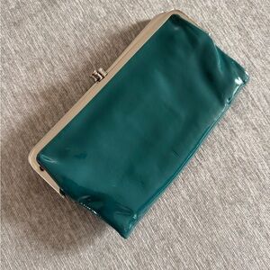 HOBO Lauren Clutch Wallet Teal Patent Leather